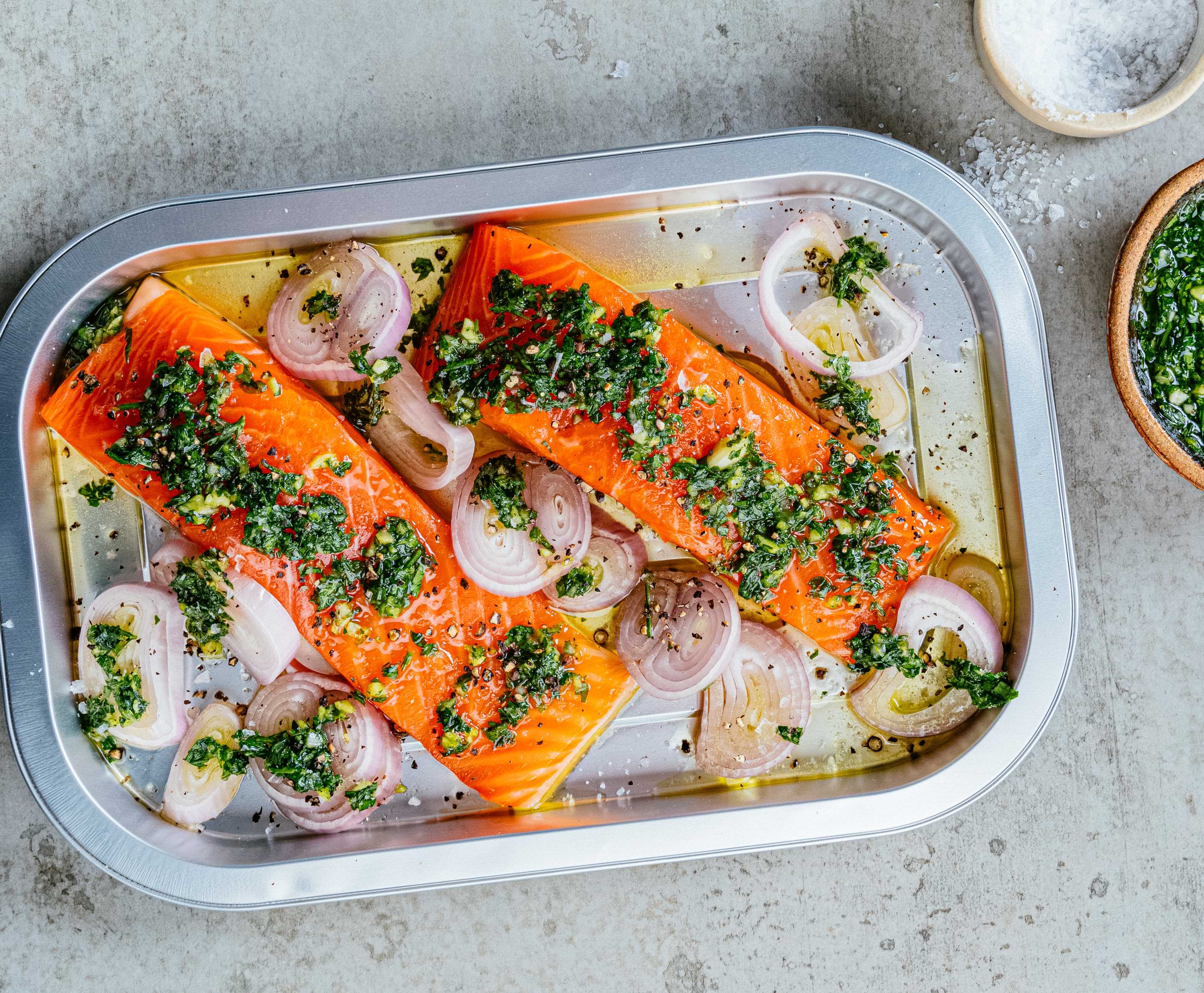 Roasted Skye Steelhead With Chimichurri Sauce – PureFish ®